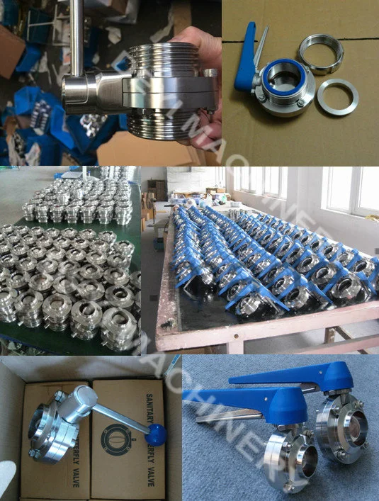 SS304 SS316L Stainless Steel Sanitary Manual Pneumatic Clamped Butterfly Valve with Clamp Ends